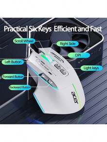 Acer OMW950 Wired Gaming Mouse With Ergonomic Design, Comfortable Feel, Durable Micro Switches, High-Precision DPI Adjustment, Compatible With PCs And Laptops, And A Black, Silent Wired Design.