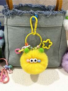 1 Stück süßer, niedlicher kleiner Holzkohle-Ball Cartoon Schlüsselanhänger, kreative hässlich-süße Holzkohle-Ball Anhänger, modischer retro Studenten Plüsch Puppen Schlüsselanhänger Ornament, geeignet für Weihnachten, Valentinstag, Halloween, Ostern und andere Feiertage, niedlicher Plüsch Monster Schlüsselanhänger Geschenktüte Anhänger Auto Zubehör Lehrer Freundin Schwester Geschenkideen