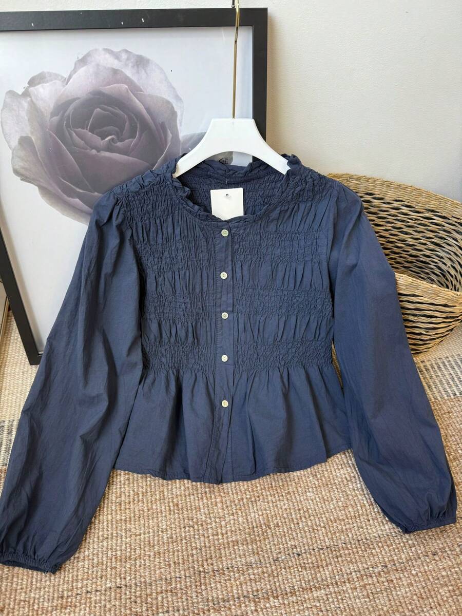 Women Blouses - Navy Blue - View 1