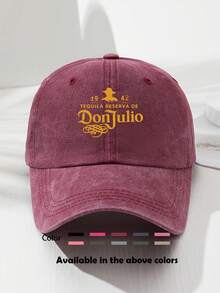 1pc Unisex "Don Julio" Printed Distressed Wash Baseball Cap, Sun Hat, Curved Brim, Dad Hat, Suitable For Everyday Use And Outdoor Activities - Multicolor - View 7