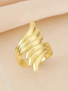 1pc Vintage Crossover Wide Copper Ring Elegant Women Engagement Wedding Party Jewelry Valentine's Day Gift Valentines,Mom,Mother,Mother's Day,Gift - 1# - View 8