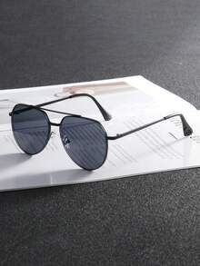 1 chiếc Kính râm thời trang hình bầu dục gọng kim loại đa năng cho nam, hoàn hảo để bảo vệ khỏi ánh nắng mặt trời ngoài trời Kính râm thanh lịch Kính râm Phụ kiện đi biển Kính râm Kính râm - màu xám đen - Xem 9