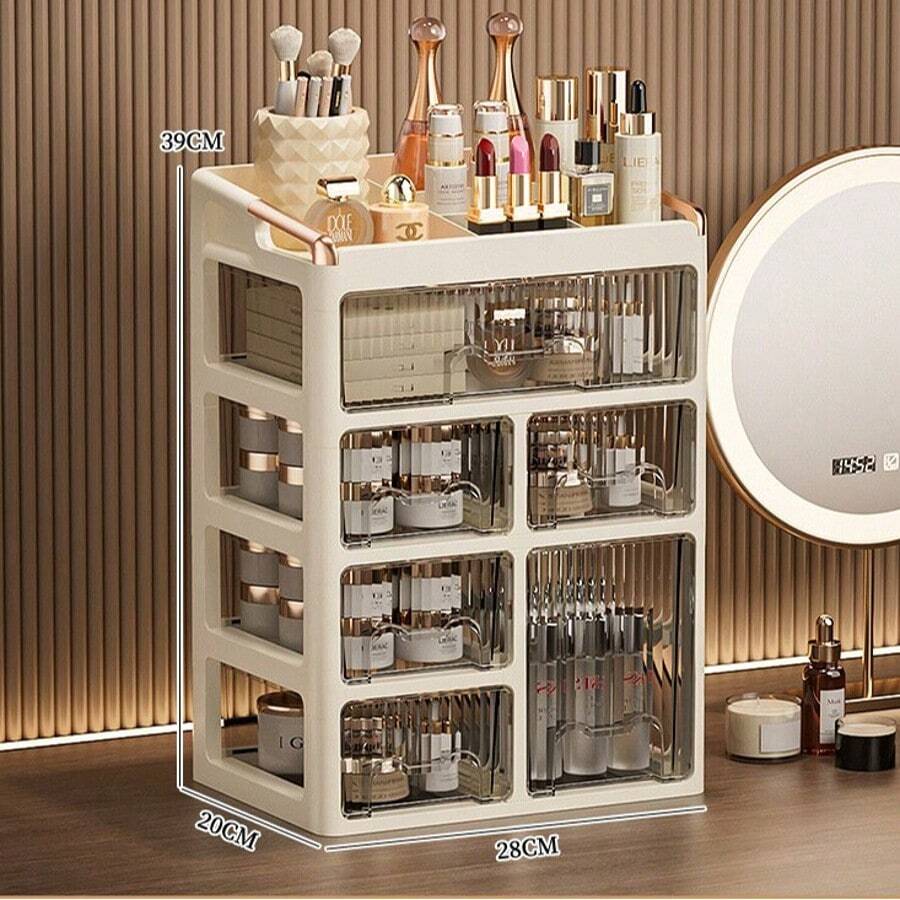 4 Layer  Drawer-Style Cosmetic Storage, Box High-End Dressing Table, Lipstick Skin Care Products Desktop Storage Box Jewelry Storage Rack - 4C - 查看 1