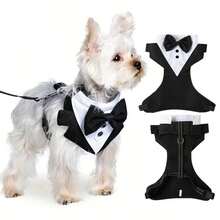 Hunde-Smoking Formelles Hemd, Schwarzer Jacken-Anzug Set, Haustier Kleiner Hund Prinz Zeremonie Fliege Outfit für kleine Hunde & Katzen