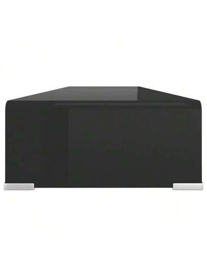 VidaXL TV St /Monitor Riser Zwart 110x30x13 Cm Glass view 5