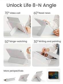 This Beautiful And Adorable Cartoon Pink Floral Double-Sided Acrylic Crystal Clear Back Cover Is Shock-Resistant And Durable, Suitable For IPad 7th, 8th (10.2 Inch) And 10th Generation. It Has A Built-In Pen Slot, Supports Sleep/Wake Function, And Multiple Folding Stand Modes. It Is An Ideal Choice For Halloween And New Year Gifts.