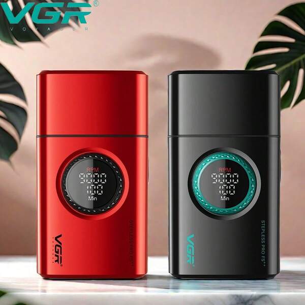 VGR VGR Razor Professional Shaver Electric Beard Trimmer 9000 RPM Trimmer Digital Display Reciprocating Shaver For Man V-377