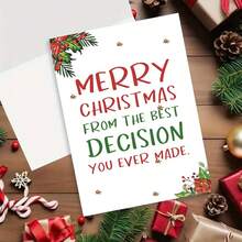 1 件，浪漫圣诞贺卡，适合他/她，搞笑圣诞贺卡，适合丈夫/妻子/男朋友/女朋友，圣诞贺卡礼物，圣诞快乐，这是你做过的最好的决定 - 均碼 - 查看 3