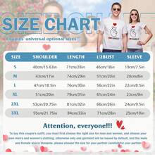 1 Pc Only Men's Couple T-Shirts - White Love Graphic Tees With Bold LOVE Lettering - Valentine's Day Gifts, Anniversary Couples Outfitsd Fit - 女士 - 查看 3