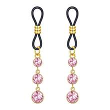 2 Pcs Pink Rhinestone Heart,Star,Butterfly,Cross Fake Nipple Rings For Women, Nipple Nipple Jewelry Non Piercing Dangle Nipple Ring, Non Pierced Nipple Body Jewelry