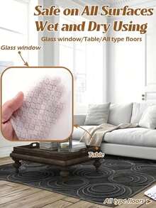 1pc Japanese Style Disposable Static Dust Removal Paper Mop, Slouchy Person Dust Removal Paper Mop, Iron Rod Type Small Flat Mop - Grey - View 6