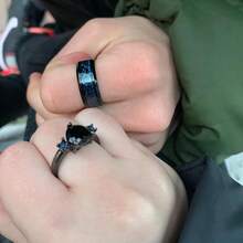 1 Pcs Valentine's Day Jewelry Charm Couple Rings For Men Stainless Steel Celtic Dragon Ring Heart Black  Women Wedding Rings Set - 男士戒指 - 查看 6