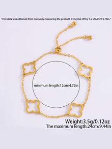 1 Peça Novo Estilo Europeu e Americano Trevo de Quatro Folhas Minimalista Camadas Ajustável Pulseira, Adequado para Uso Diário, Festivais, Encontros, Presentes de Mulheres