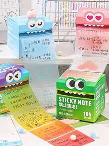 105pcs/Pack Pearlescent Transparent Memo Pad, Suitable For School Supplies, Gifts, Home Reminders, Highlighting, Note-Taking, Etc. - Multicolor - View 3