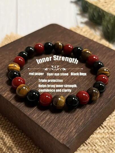 1PC Protection Bracelet Tiger Eye Stone Red Agate Handmade Bracelet Unisex