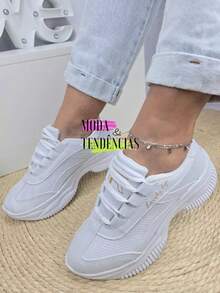 Women's Platform Sneakers, Beautiful, Comfortable And Resistant (LARGE SIZE) - White White - View 6
