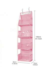 1pc 4/6 Layer Over The Door Hanging Storage Bag, Household Multi-Layer Bag/Toy Organizer, PVC + Non-Woven Fabric Wall Mounted Storage Pouch For Dorm, Comes With Metal Hooks For Easy Hanging - Multicolor - View 6