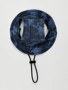 带耳孔的狗狗太阳帽，可爱的比熊犬小狗渔夫帽，防晒霜