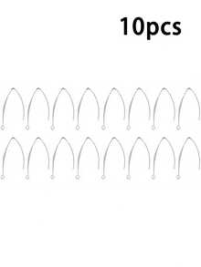 10pcs Earring Hooks V Stainless Steel Ear Wire With Horizontal Ring Metal Earring Hooks For DIY Handmade Earrings Accessories Artwork, Crafts & Sewing Supplies > DIY Beading, Jewelry Supplies > Jewelry Making Components > Earring Findings