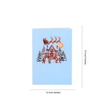 1pc Creative Christmas Scene 3D Greeting Card, Home And Party Atmosphere Decorative Items, Birthday Card, Surprise Gift For Friends, Gift For Parents, Suitable For All Kinds Of Festival, Celebration & Parties