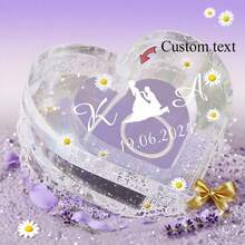 Personalized Heart Shaped Acrylic Wedding Ring Box, Elegant Engagement Ring Keepsake Container, Unique Gift For Bride, Proposal Box, Engagement Keepsake, Timeless Keepsake - Clear - View 3