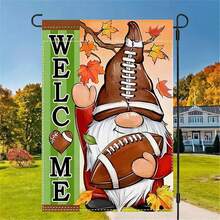 12x18 Inch Double-Sided Gnome & Pumpkin Garden Flag - Perfect For Autumn, Thanksgiving, Halloween And Christmas Decor, Durable Polyester, No Flagpole Included