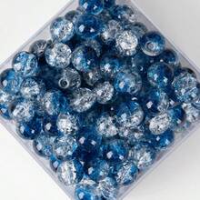 50pcs/100pcs 8mm Snowflake Crackle Glass Beads, Loose Spacer Beads, Suitable For DIY Jewelry Making Necklace Bracelet Earrings Craft Supplies