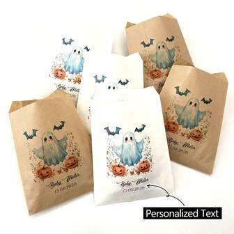 Bolsas personalizadas para fiesta de Halloween - Juego de bolsas de papel para regalo de fiesta de 25/50/100 piezas