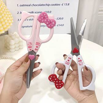 Sanrio 1/2pcs Hello Stainless Kitty Steel Scissors, Cute Stationery, Handicraft Scissors, Multi-Purpose Fabric Scissors Set - Perfect For Office, Sewing, Art Supplies Birthday Gifts[The Packaging Cardboard Pattern Shall Be Based On The Actual Shipping Packaging Pattern]