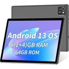 COLORROOM Android 13 Tablet 10 Inch Tablet/6(2+4) RAM 64GB ROM(Expanded 1TB)/Dual Camera/2MP+8MP Dual Camera/6000mAh Long Battery Life/10.1' IPS Full HD Display/Quad Core Tablet/WiFi/For Online Lesson,Reading - Black - View 10