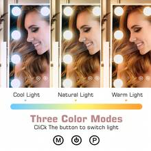 Lighted Vanity Makeup Mirror 3 Color Modes Dimmable Brightness 360° Rotation New , Suitable For Christmas And Halloween Decorations - White - View 8