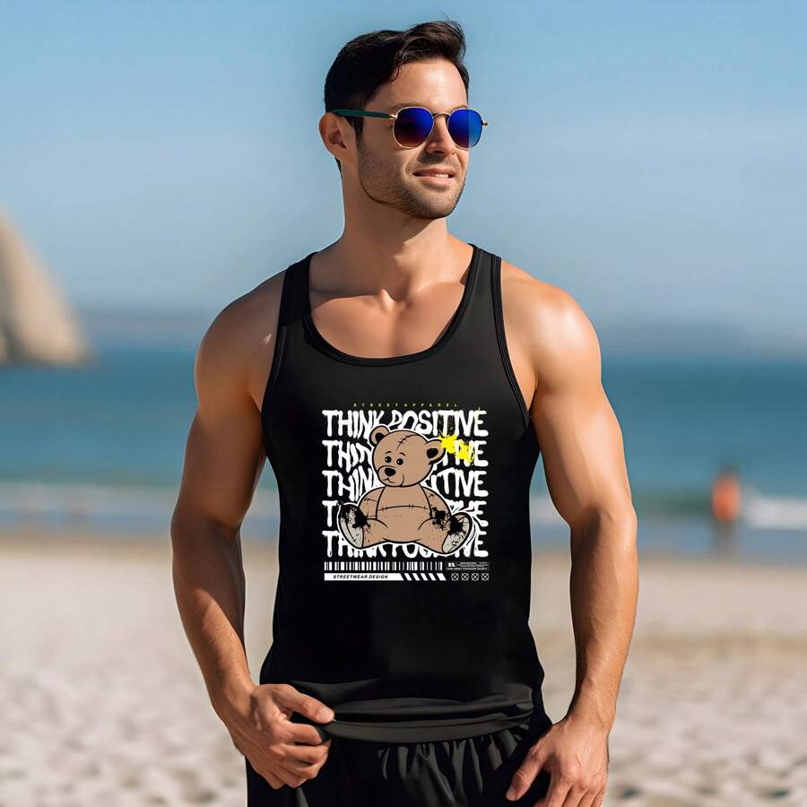 CAMISETA OLIMPICA DEPORTIVA GYM URBAN CASUAL OSOS URBANOS CALACAS CHIDAS ANIME ROCK OH420 - Negro - Ver 1