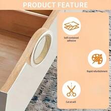 1 Roll 10m/393.7in Realistic Wood Grain Pattern Self-Adhesive Decorative Tape, Natural Wood Texture Sticker, Suitable For Cabinets, Furniture, Frames - Covers Edges, Seams, Gaps - Easy To Use