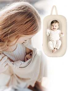 Cuna para bebé recién nacido, cuna para bebé, casa para niños, nido de bebé con estampado de hojas de otoño | Moisés portátil para dormir junto al bebé con asas de transporte | Artículo esencial para la guardería lavable a máquina para recién nacidos de 0 a 3 meses