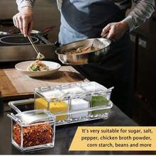 recipientes para condimentos de 4 piezas , especiero, - Transparente - Ver 4