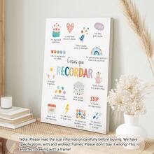 1 pieza Citas en español Cosas para recordar Arte de pared para niños Decoración de oficina de terapia en español Lienzos Arte de pared Carteles, Rincón tranquilizante en español Decoración de habitación de bebé