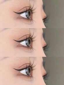 5 Cặp lông mi giả kiểu hoạt hình, lông mi mềm mại tự nhiên, dải nhựa trong suốt, kiểu quỷ và tiên. - màu đen - Xem 3