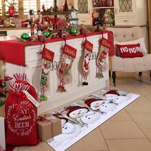 1/2 pièces Tapis de sol de Noël, tapis de sol de cuisine motif bonhomme de neige blanc de luxe avec chapeau rouge, convient pour la décoration de fête, la cuisine, la salle de bain, la chambre, la cuisine et la salle à manger, les décorations de Noël, l'aménagement festif du sol