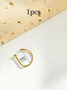1入時尚個性化不鏽鋼假鼻環，D造型，金色/不鏽鋼/黑色，適用於男女日常穿戴，不同顏色帶來不同風格