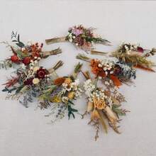 1/2/3/4/6/8/10/12/20 件迷你干花花束、花瓶迷你干花、节日礼物、花瓶布置、婚礼中心装饰、DYI 鲜花、波西米亚风迷你花束 - 彩色 - 查看 3