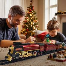 2025 Premium Christmas Train Set With Realistic Sounds & Smart Steam | 2-Hour Rechargeable Battery & Remote Control | Collectible-Grade Educational Toy For Kids 3-12 | Perfect Gift For Family Activities & Holiday Decor Christmas Decorations Toys Kids Toys  Halloween  Toys For Kids Toys For Girls Train Train Toy Thomas The Train Birthday Gift For Toddler Boys/Girls - Christmas Gift Box - View 1