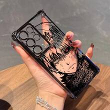 Funda de teléfono de anime masculino G-Ghoul de ojos rojos de moda para Samsung Galaxy A73 A56 A55 A54 A53 A52 A51 A36 A35 A34 A33 A32 A26 A24 A23 A22 A16 A15 A14 A13 A12 A06 A05s 4G 5G con marco electrochapado y cubierta trasera transparente anti-caída - Mezcla de colores - Ver 3