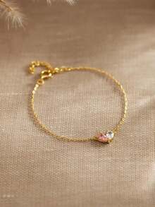 1pc Custom Heart Birthstone Bracelet, Two Birthstone Bracelet, Mother And Daughter Bracelet, Anniversary Gift, Gift For Mom, Mother's Day Gift - Multicolor - View 7