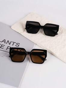 1副猫眼超大款复古时尚女式眼镜，轻盈奢华镜框，适合夏季海滩度假、户外活动和旅行。 - 彩色 - 查看 16