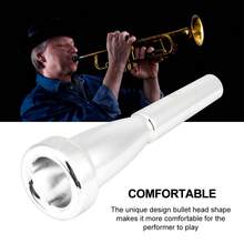 Trumpet Mouthpiece For Musical Instrument Size 3C (Silver Plated) - Silver - View 4