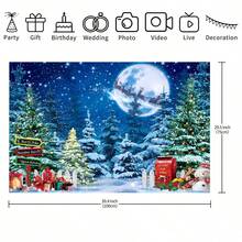 1 Stück Weihnachts-Nacht Winterwunderland Thema Wandteppich Banner 82.7 * 59.1/59.1 * 39.4/39.4 * 29.5 Inches Winterliche Weihnachts-Nacht Dekoration für Weihnachtsfeier, Silvester, Fotografie Requisiten, Fotostudio Requisiten, Restaurant Dekorationen, Party Dekorationen - Verschiedenfarbig - Übersicht 9
