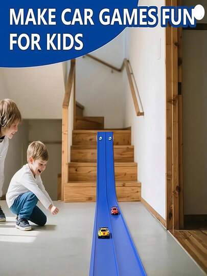 Pista de corrida infantil giratória de 360 graus, azul e vermelha, equipada com entrada de 4,5 metros e rampa de corrida flexível, cultiva a sabedoria e a habilidade prática; enriquece a imaginação, adequada para crianças maiores de 3 anos, inclui pista de corrida com ventosa e carro de corrida de liga leve, compatível com carros em escala 1/64, presentes de aniversário para meninos e meninas, presentes de Halloween - não requer pilhas, reutilizável, conjunto de quebra-cabeça interativo feito à mão para pais e filhos