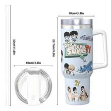 "Bist du sicher?!" Englisches Buchstabe Design mit Cartoon-Charakter - 40oz/20oz K-Pop-Themen Edelstahl Vakuumisolierter Becher, auslaufsicherer Deckel & Strohhalm, 12 Stunden Heiß-/Kalthaltefunktion, perfekt für Kaffee/Tee/Smoothies, ideales Geschenk für K-Pop-Fans (Büro, Reise, Zuhause)
