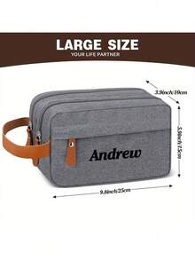 1 pieza Bolsa de aseo de viaje personalizada para hombres, bolsa de aseo de negocios de nailon personalizable para hombres, bolsa de maquillaje de viaje, organizador de maletín de gran capacidad, grande, liviano, plegable con asas naranjas - Multicolor - Ver 10