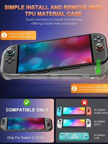 For Nintendo Switch 2 Protective Case With 4K HD Screen Protector & Shockproof Soft TPU Protective Shell - Fit For Nintendo Switch 2 Console